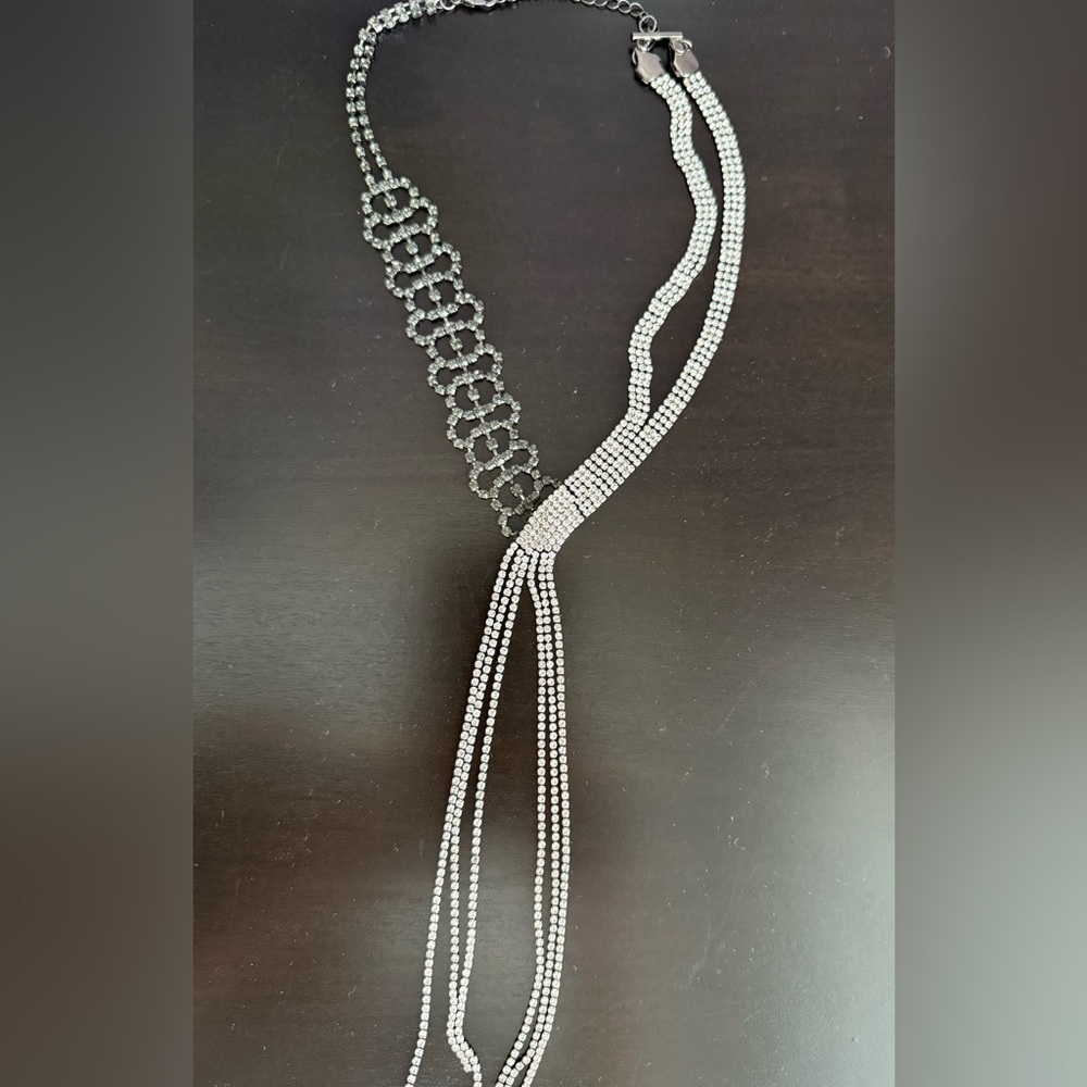 Anthropology Elegant Silver Tone Necklace